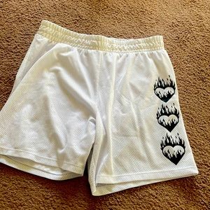 Faded rose white shorts